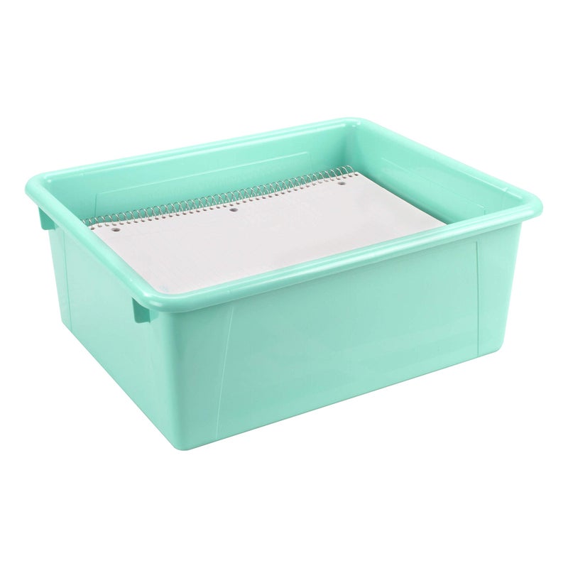 Storex Letter Size Deep Storage Tray â€“ Organizer Bin for Classroom, Office and Home, Teal, 5-Pack (62529U05C) - Image 5